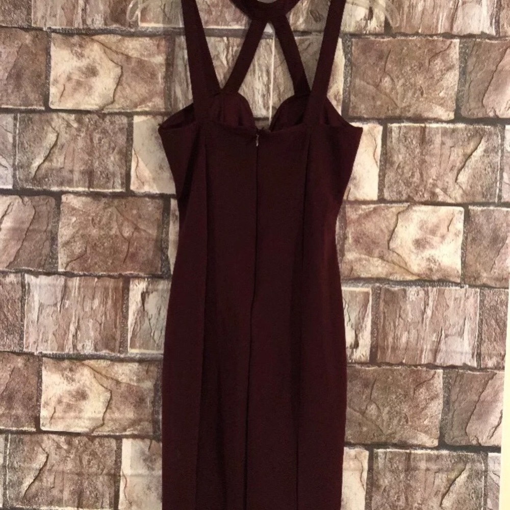 Wine colored halter dress size S - Picture 4 of 7